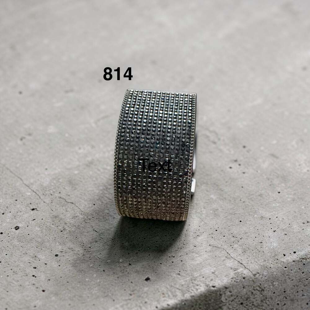 Rhinestone Gray Suede Urban Wrap Snap Bracelet